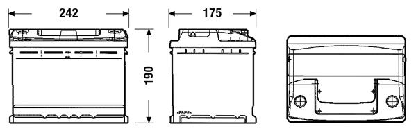Акумулятор 55Ah-12v Exide CLASSIC (242х175х190), R, EN460