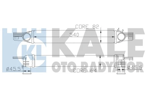 Інтеркулер Citroen Nemo (09-)/Peugeot Bipper (08-)/Fiat Fiorino (07-) 1.4 Hdi, 1.3 Multijet (344300) KALE OTO RADYATOR