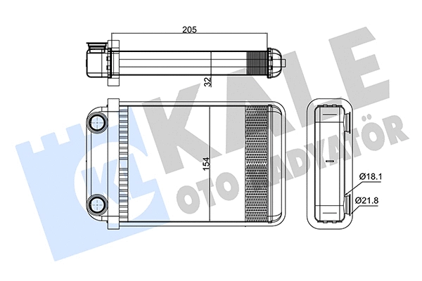 Радіатор отопителя Opel Astra J, K (10-), Zafira (12-) (346390) KALE OTO RADYATOR