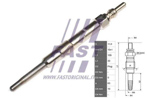 Свічка розжарювання FIAT DOBLO 00> 1.9JTD 8V