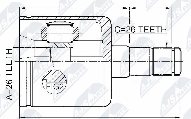 ШАРНІР РІВНИХ КУТОВИХ ШВИДКОСТЕЙ | VOLVO S40/V50 2.4I, 2.4D D5, 2.5I T5 04-, C30/C70 2.4I, 2.4D D5, 2.5I T5 06- /ЛІВ/