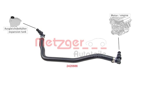 Патрубок радіатора MB C-class (W204)/E-class (W212) 07-15 (M271)