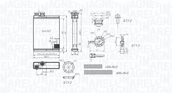 MAGNETI MARELLI  CITROEN радіатор опалення C3/C4/DS3 09-