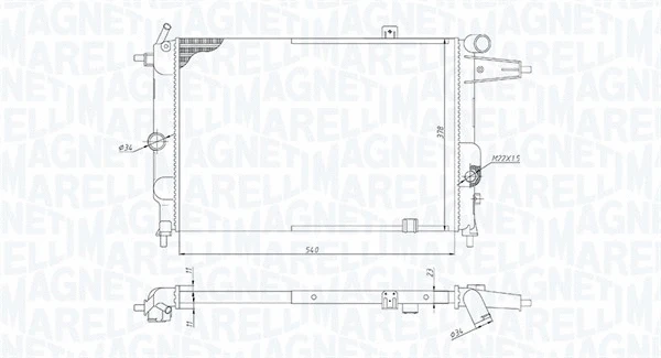 MAGNETI MARELLI OPEL радіатор Vectra A 1.7/1.8SI 88-