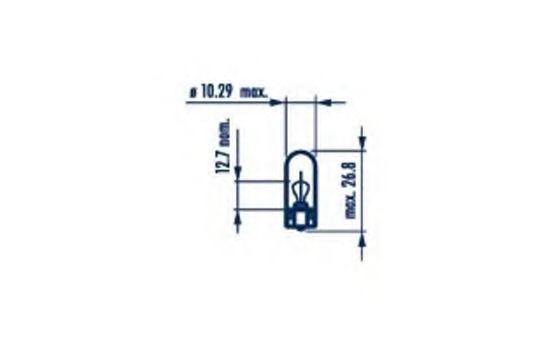 170973000 NARVA Лампа W3W 12V 3W W2,1X9,5d |WEDGEBASE LAMPS| (10шт)