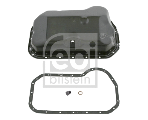 02004 FEBI BILSTEIN Масляний піддон (сталь) (з кришкою  з ущільненням) SEAT ALHAMBRA, CORDOBA, CORDOBA VARIO, IBIZA II, INCA, TOLEDO I  VW CADDY I, CADDY II, CORRADO, GOLF I, GOLF II, GOLF III 1.6-2.0 08.82-03.10