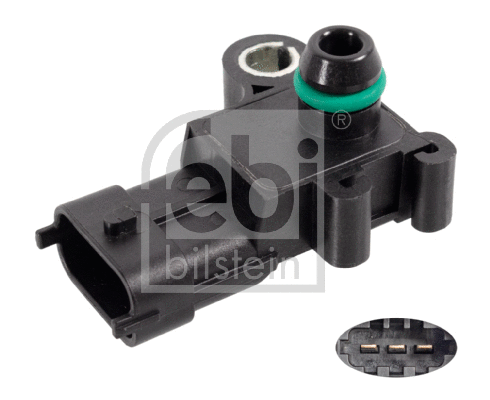 174424 FEBI BILSTEIN Датчик тиску у впускному колекторі (3 pin) VOLVO S60 II, S80 II, V40, V60 I, V70 III, XC60 I  CITROEN JUMPER III  FORD B-MAX, C-MAX II, ECOSPORT, FIESTA VI, FIESTA VII, FOCUS III 1.0-3.2D 04.06-
