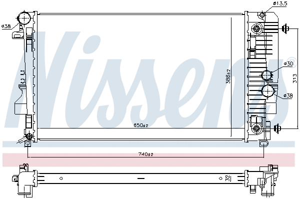 67174 NISSENS Радиатор двигателя