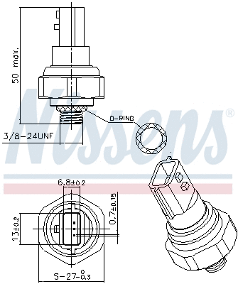 301038 NISSENS Датчик тиску хладогенту
