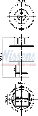 301127 NISSENS Перемикач тиску кондиціонера IVECO STRALIS I, STRALIS II, TRAKKER I, TRAKKER II, DAILY IV  MAN L2000  VOLVO FL II D0826LFL03-F3HFE611D 05.94-