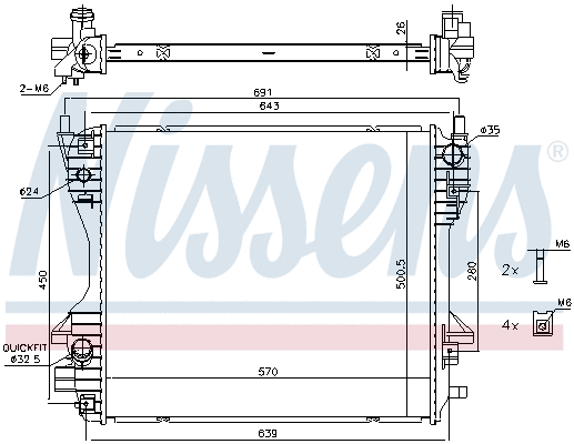 66706 NISSENS Радиатор двигателя