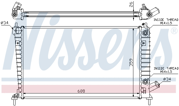 68005A NISSENS Радиатор двигателя