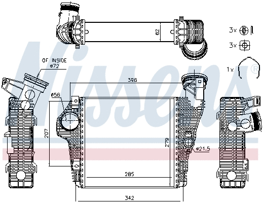 961426 NISSENS Интеркулер