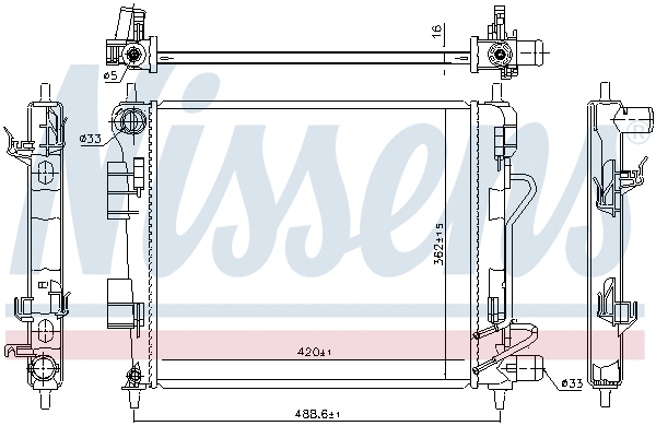 675025 NISSENS Радиатор двигателя