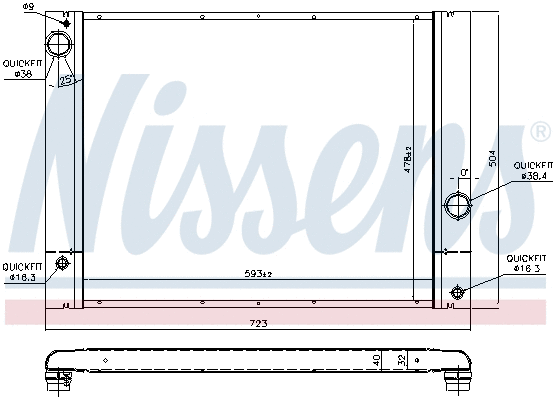 60772 NISSENS Радиатор двигателя