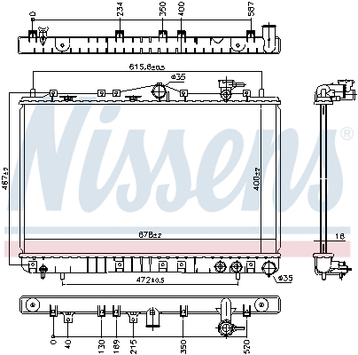 67006 NISSENS Радиатор двигателя