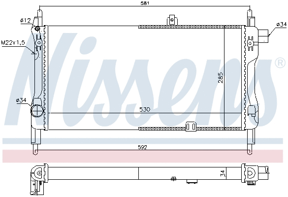 632381 NISSENS Радиатор двигателя