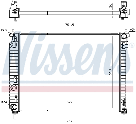 616905 NISSENS Радиатор двигателя