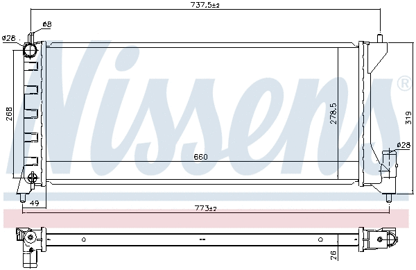630749 NISSENS Радиатор двигателя