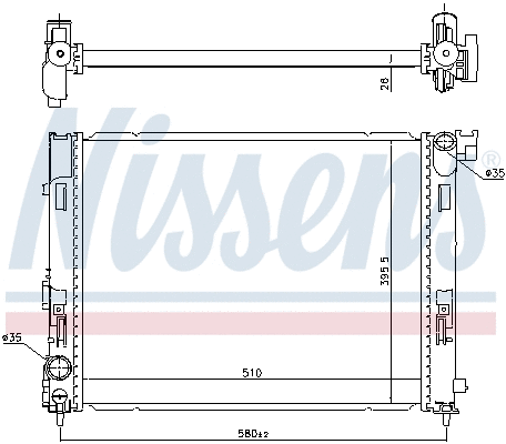 606725 NISSENS Радиатор двигателя