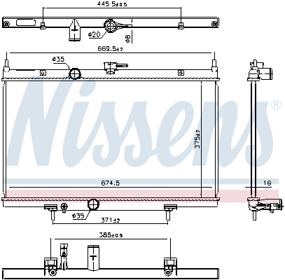 606768 NISSENS Радиатор двигателя