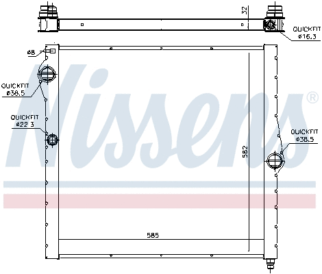 60826 NISSENS Радиатор двигателя