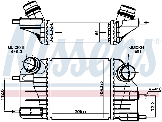 961117 NISSENS Интеркулер