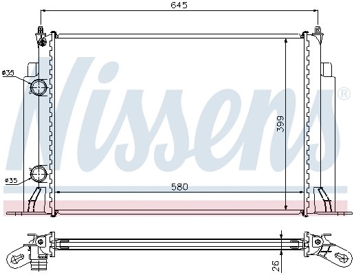 61885A NISSENS Радиатор двигателя