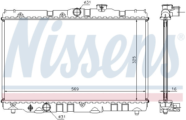 64741 NISSENS Радиатор двигателя