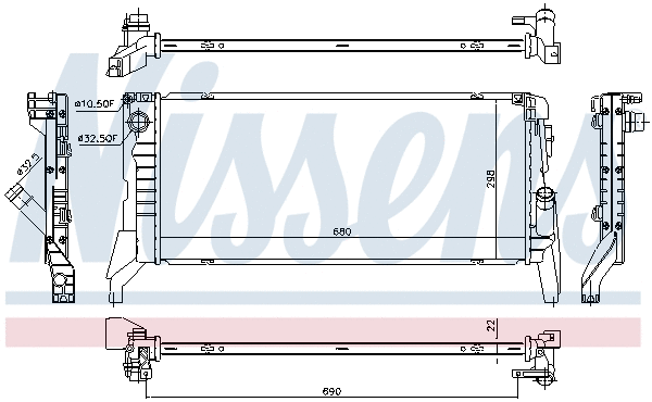 69711 NISSENS Радиатор двигателя
