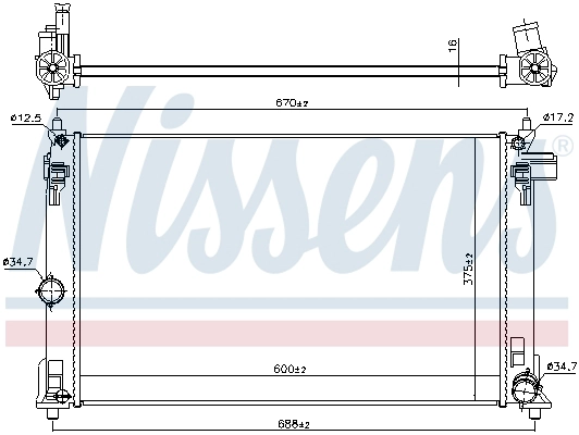 606838 NISSENS Радиатор двигателя