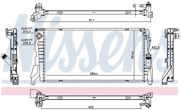 69708 NISSENS Радиатор двигателя