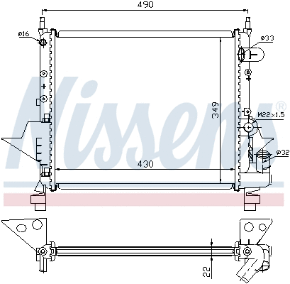 63949 NISSENS Радиатор двигателя