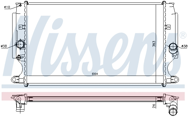 64693 NISSENS Радиатор двигателя