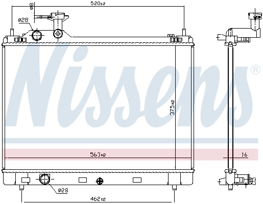 606951 NISSENS Радиатор двигателя