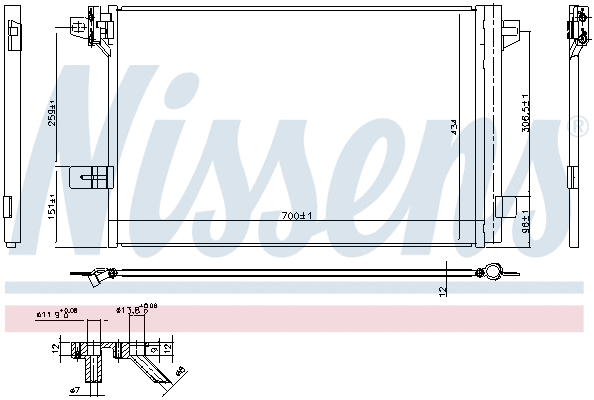 940732 NISSENS Радиатор кондиционера
