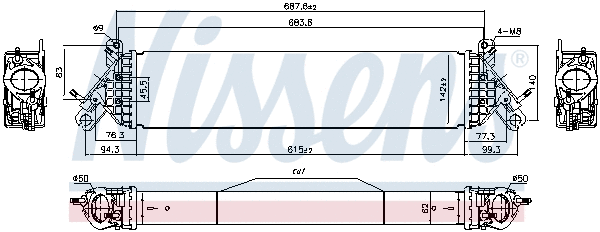961545 NISSENS Интеркулер