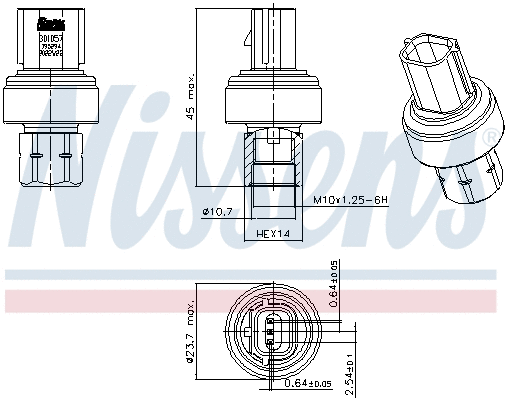 301057 NISSENS Датчик тиску хладогенту