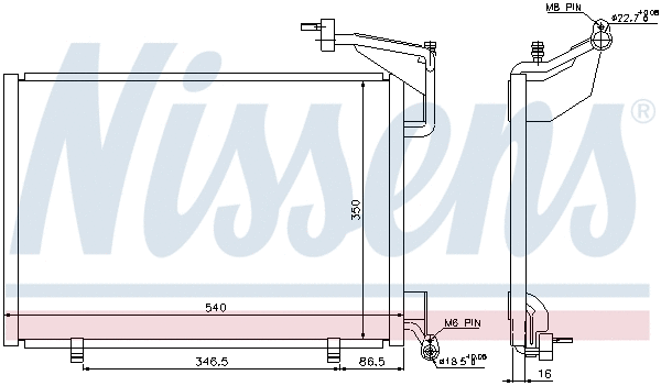 940285 NISSENS Радиатор кондиционера