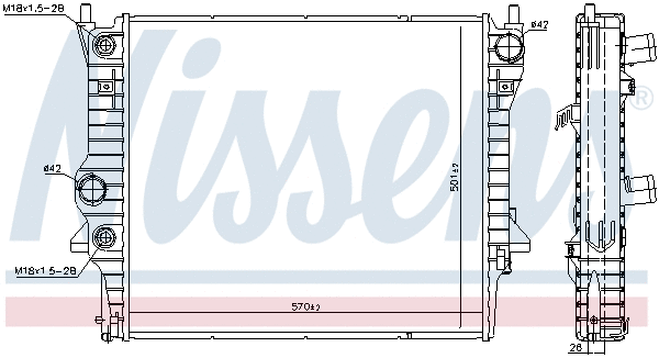 66708 NISSENS Радиатор двигателя