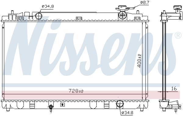 606836 NISSENS Радиатор двигателя
