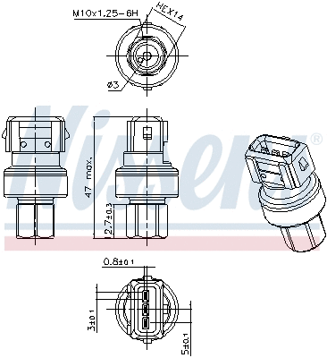 301068 NISSENS Датчик тиску кондиціонера Volvo 850/C30/C70/S40/S80/S90/V50/V70/XC60/XC70 1.5-4.4 91-18