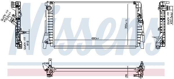 606812 NISSENS Радиатор двигателя