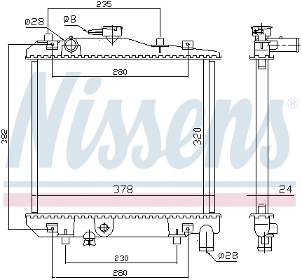 62505 NISSENS Радиатор двигателя