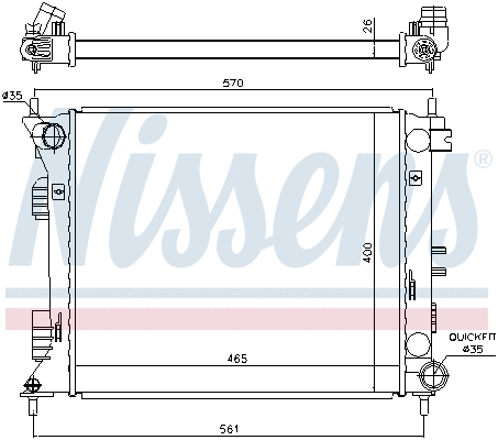 675007 NISSENS Радиатор двигателя