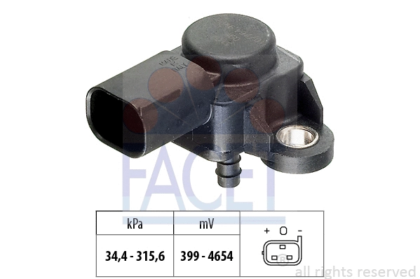 103165 FACET Датчик тиску повітря MB A, C, E, S, M, G, Sprinter (05-19)/Jeep Grand Cherokee (05-10) 3.0 CRD (10.3165) Facet