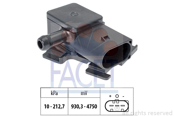 103283 FACET Датчик тиску вихлопних газів BMW X5 (E70) 07-13