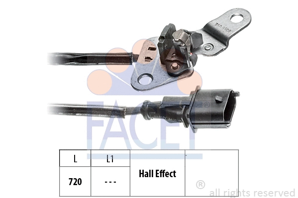 90355 FACET Датчик обертів коленвала Fiat Doblo, Grande Punto, Punto/Opel Astra F,Astra H,Vectra C,Zafira B 1.9D/2.4D 94- (9.0355) Facet