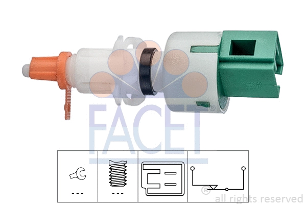 71249 FACET Вимикач, привод сцепления (Tempomat). Вимикач, привод сцепления (управление двигателем)