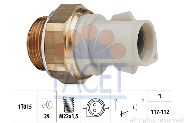 75166 FACET Термовимикач вентилятора радіатора